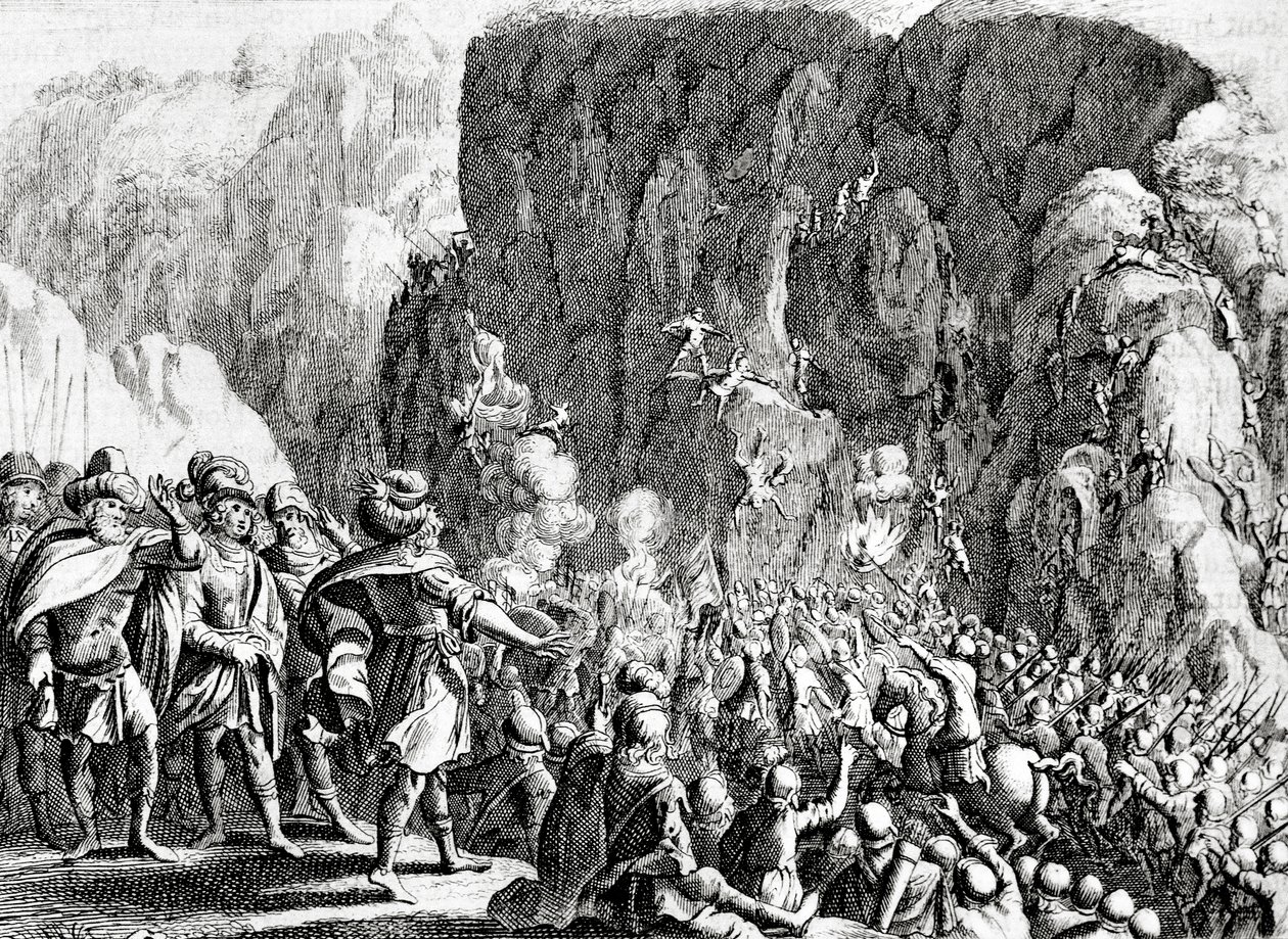 Beleiringen av Masada, ca. 1700 av Dutch School