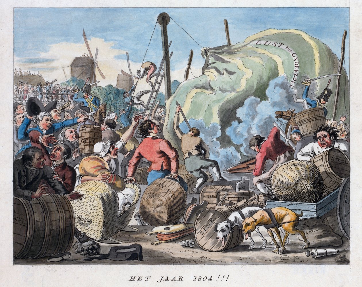 Året 1804, ca. 1794 (håndfarget gravering) av Dutch School
