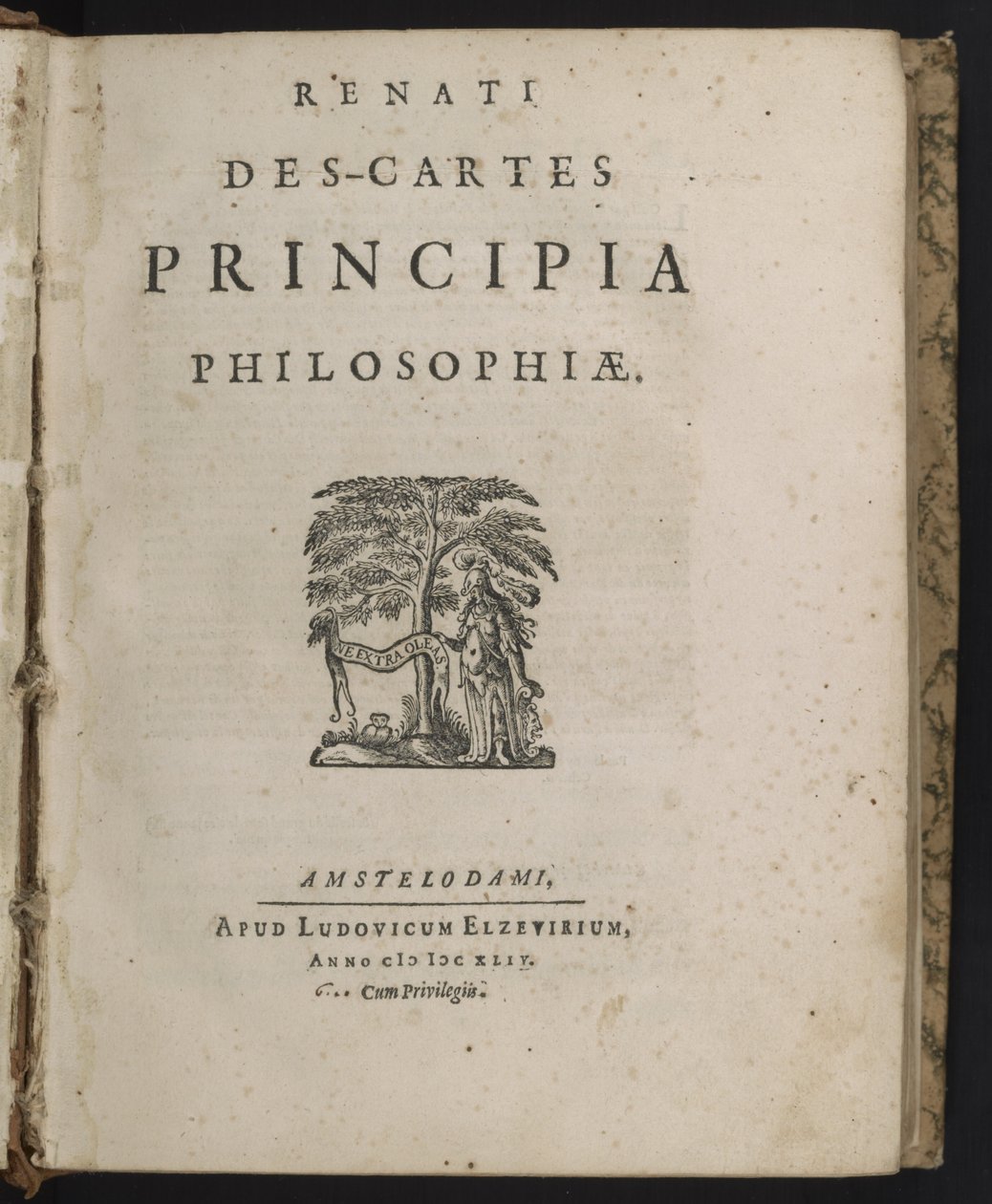 Tittelside til Principles of Philosophy av Rene Descartes av Dutch School