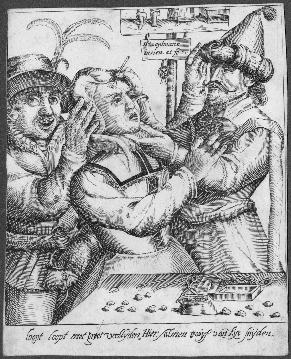 Trepanning, gravert av H. Weydmans (1500-tallet) av Dutch School
