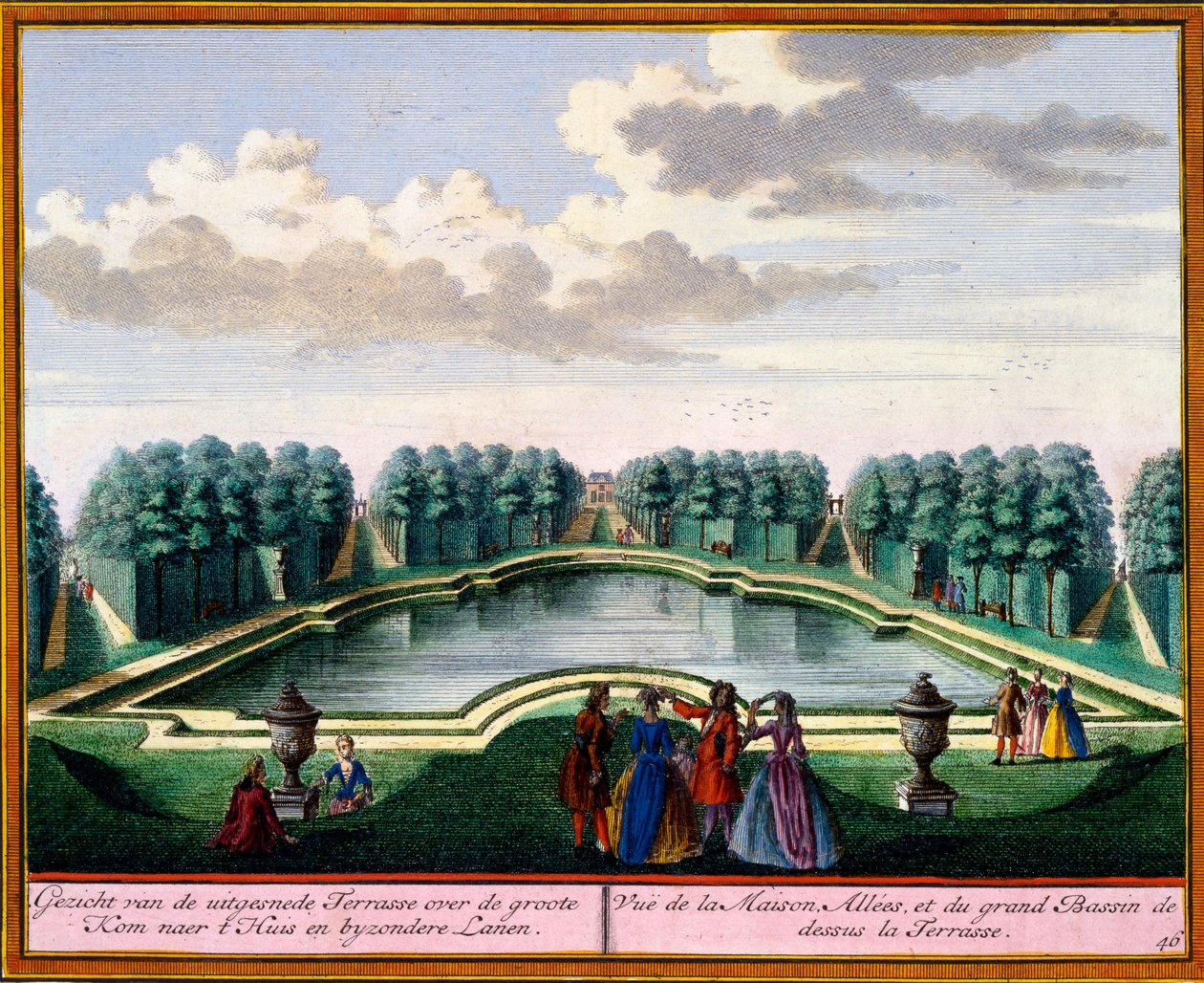 Utsikt fra Het Zeganpralent Kennemerlant av Hendrick de Leth og Matthias Brouerius Van Nidek, utgitt ca. 1700-30 av Dutch School