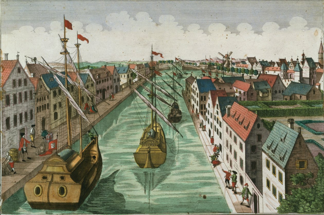Utsikt over Kettel Gate i Delft av Dutch School