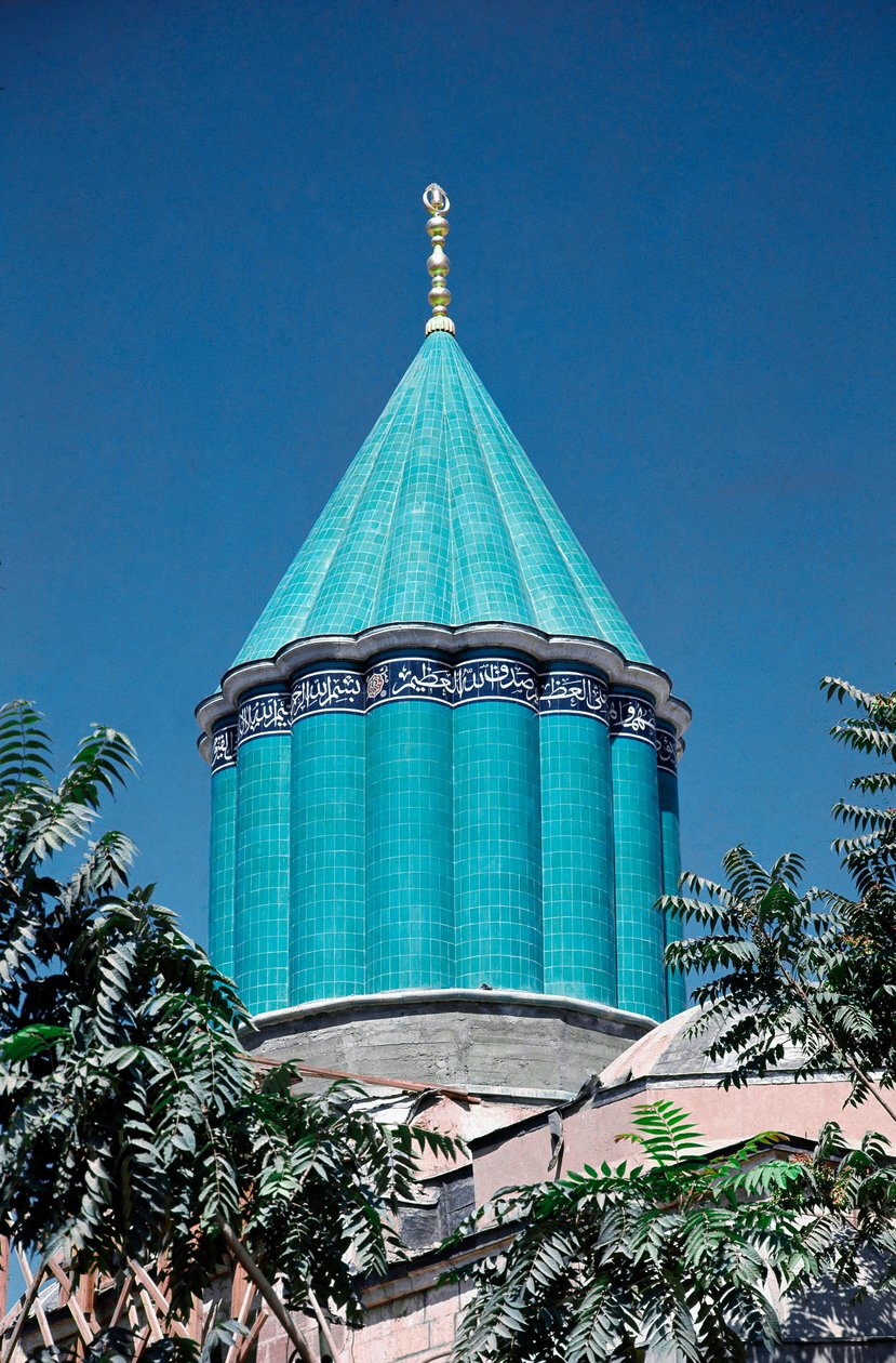 Utsikt over tekke (eller Sufi khanqah) i Mevlana, reserve for de virvlende dervisjene av Dynasty Seljuq