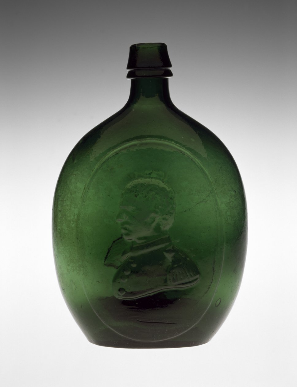 Figurkolbe, ca. 1847 (ikke-bly glass) av Dyottville Glass Works