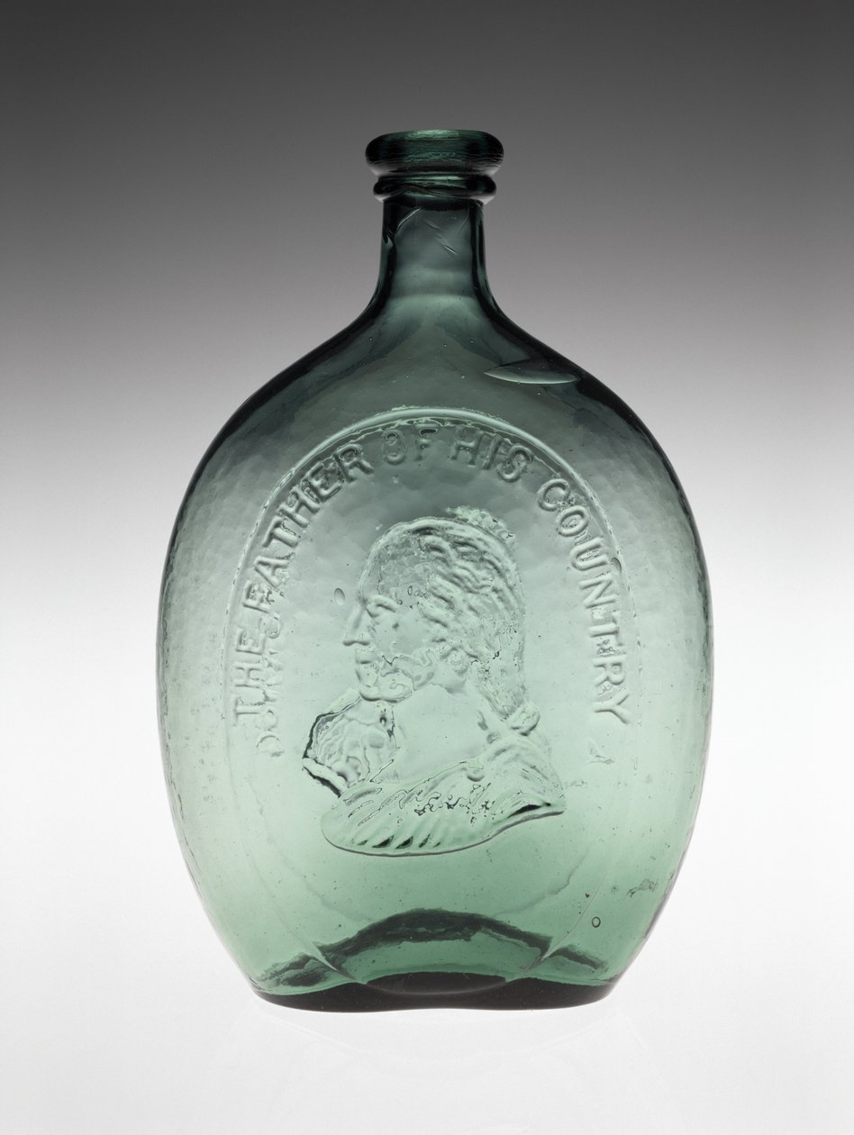 Figurkolbe, ca. 1848 (ikke-bly glass) av Dyottville Glass Works