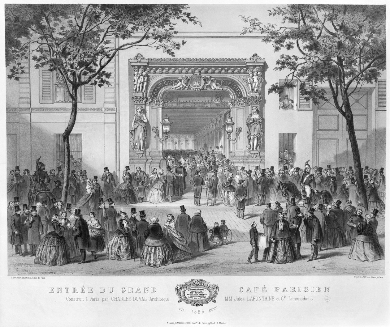 Inngang til 'Grand Cafe Parisien', Paris, 1856 av E. David
