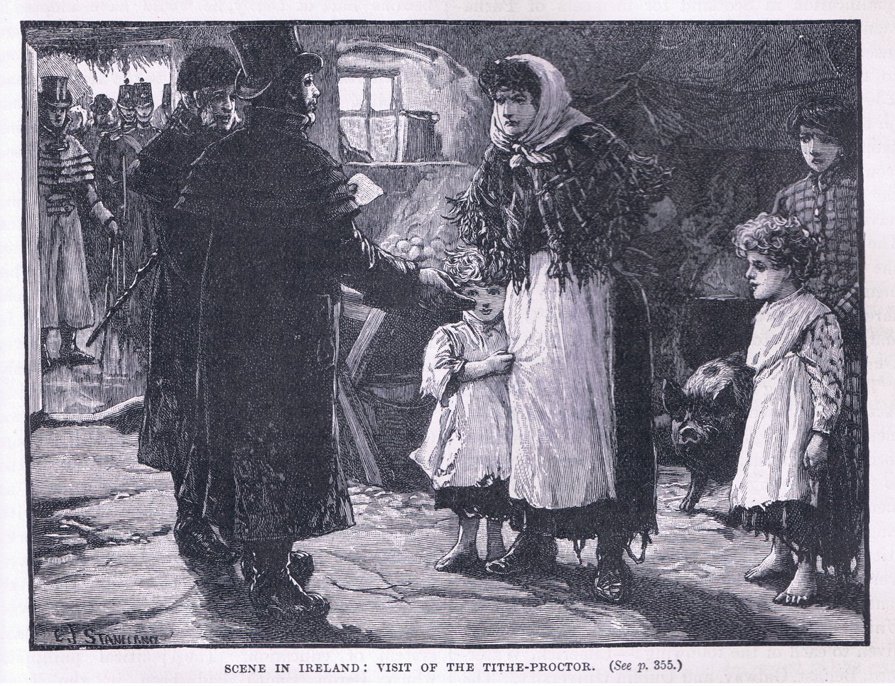 Scene i Irland: besøk av Tithe Proctor AD 1832 av E. F. Stanbury