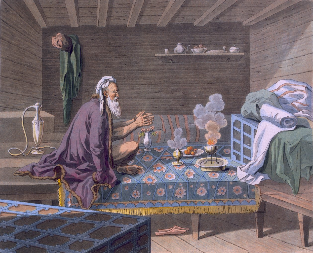En perser som ber morgenbønner, 1812-13 av E. Karnejeff