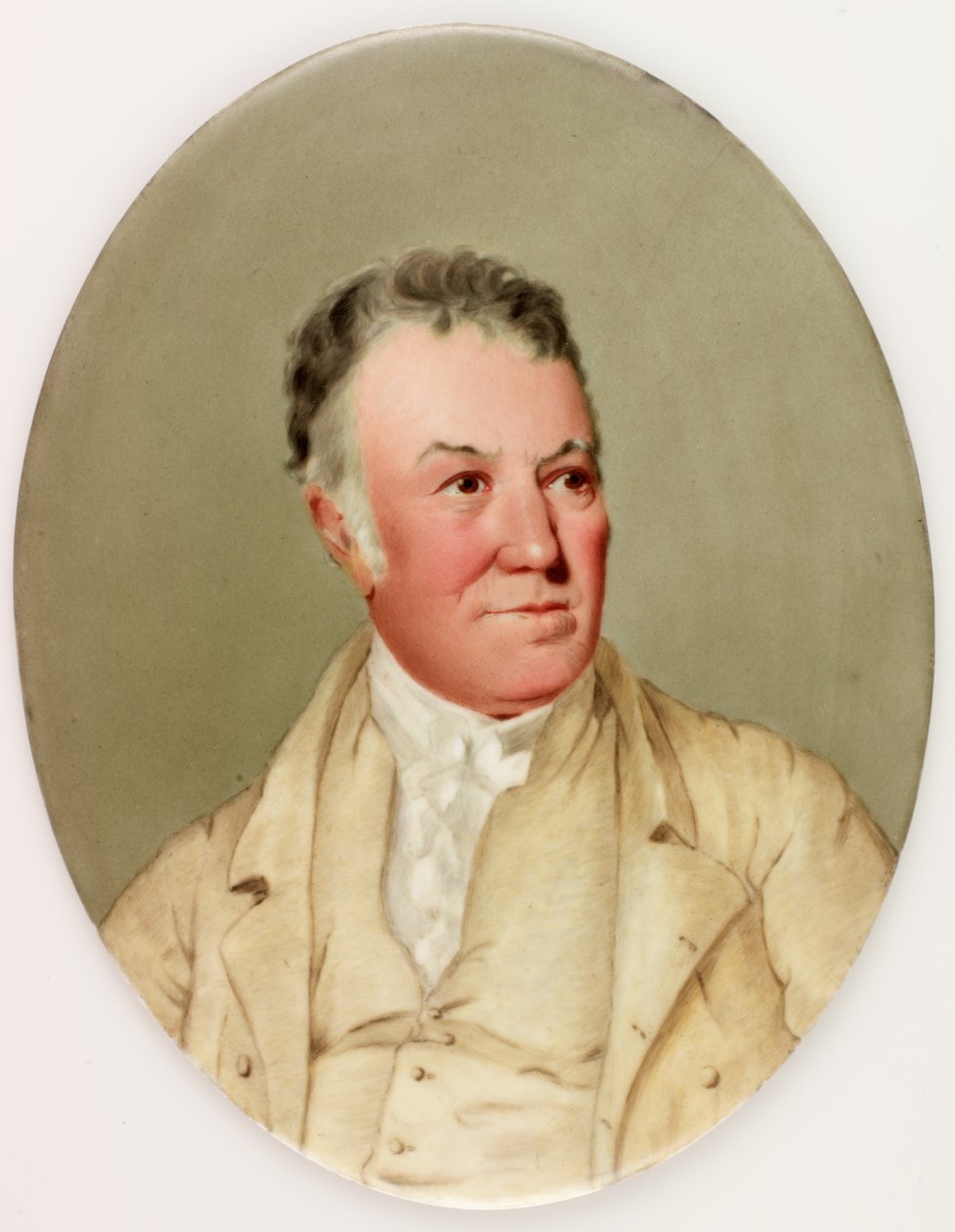 Portrett av Thomas Bewick, 1883 (blyant og toalett på porselen) av E.D. Crawhall