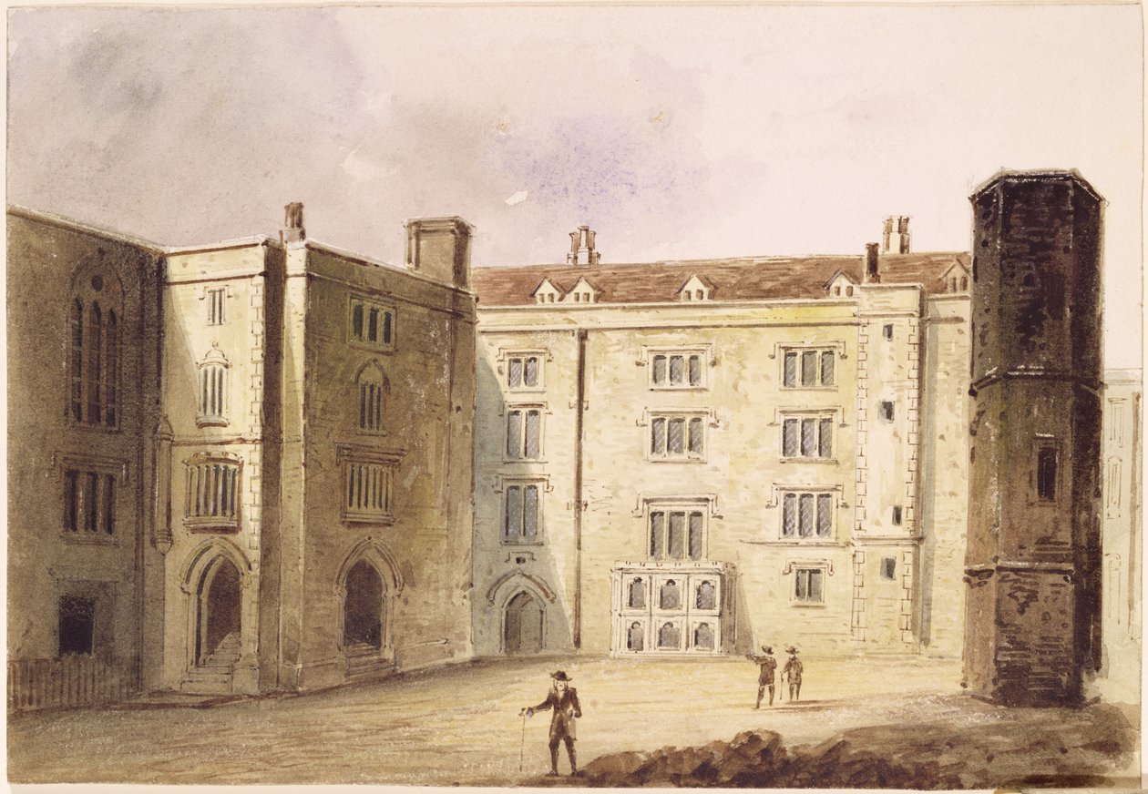 The Courtyard at Bridewell Palace, ca. 1880 (wc på papir) av E.H. Maund