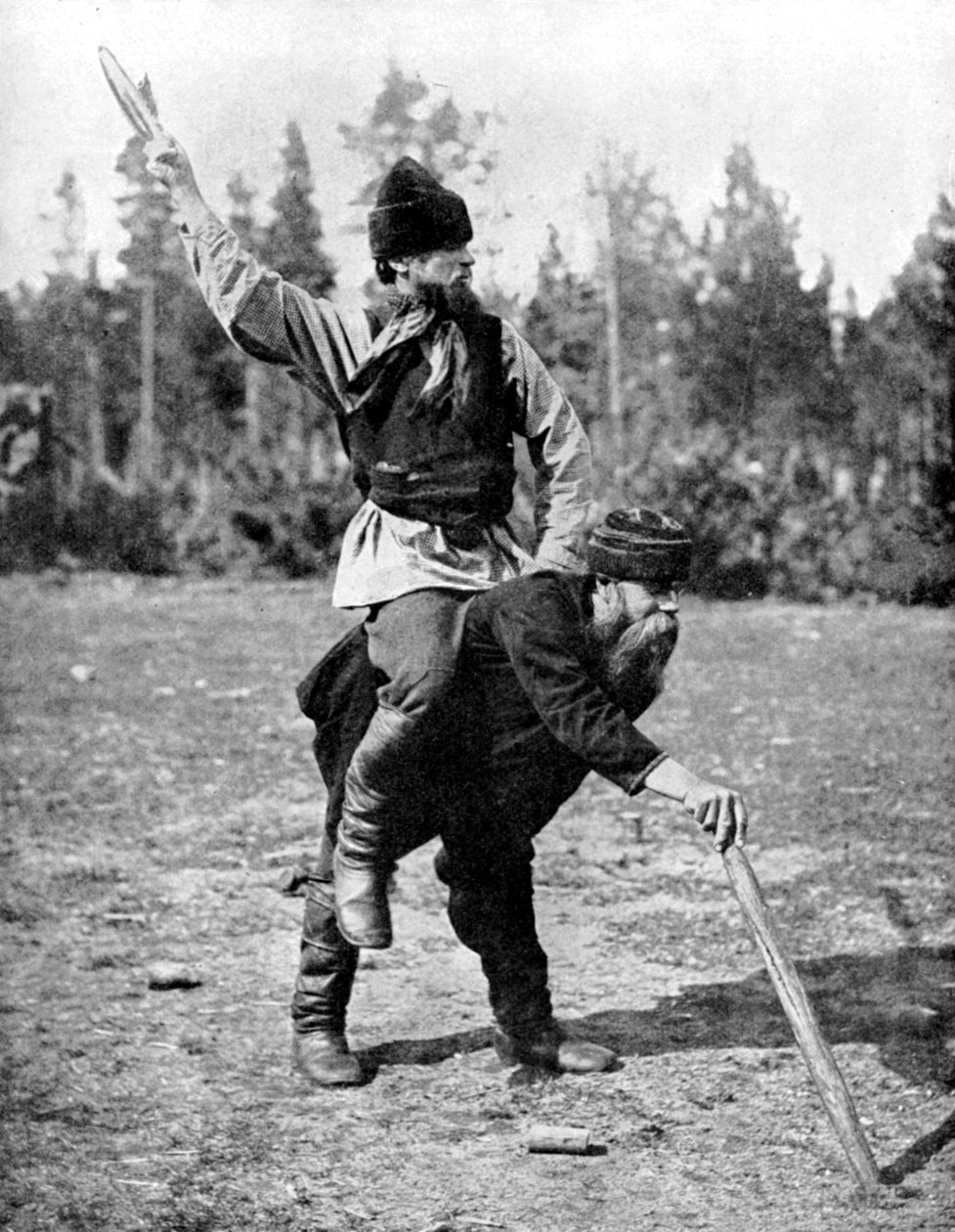 Finner som spiller Kykka, landskampen, 1936 av ENA