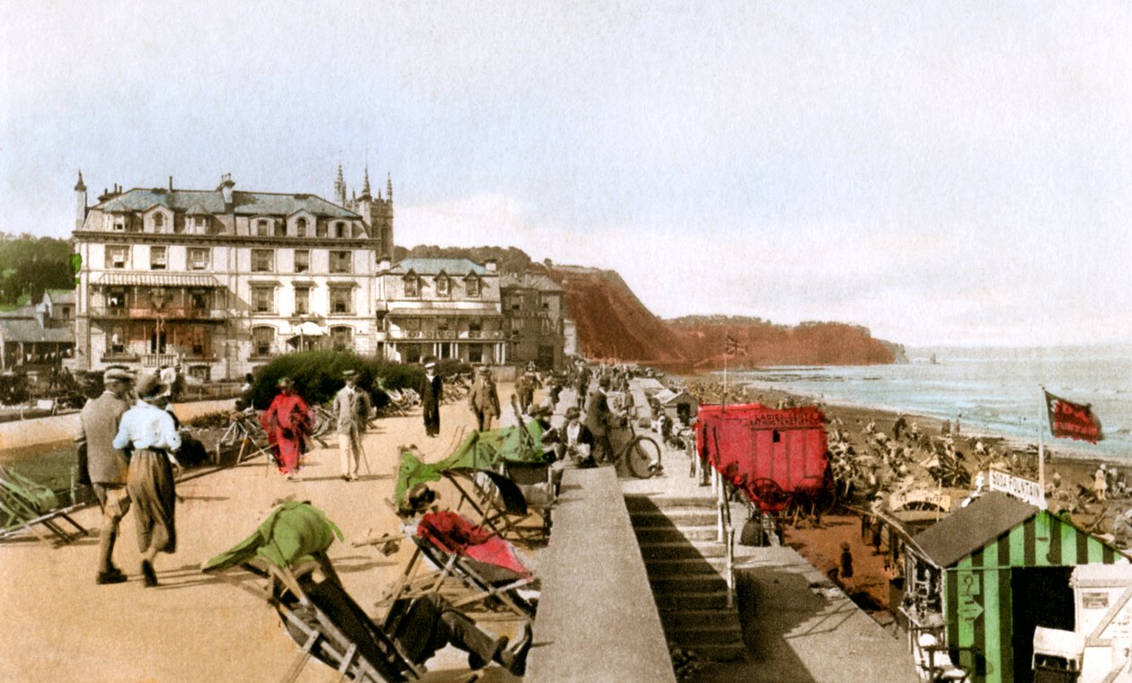 East Cliff Promenade, Teignmouth, Devon, tidlig på 1900-tallet. av EP Bucknall