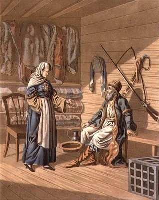 En Grebensky Cossack, gravert av A. Manz (litho) av E. (after) Karnejeff