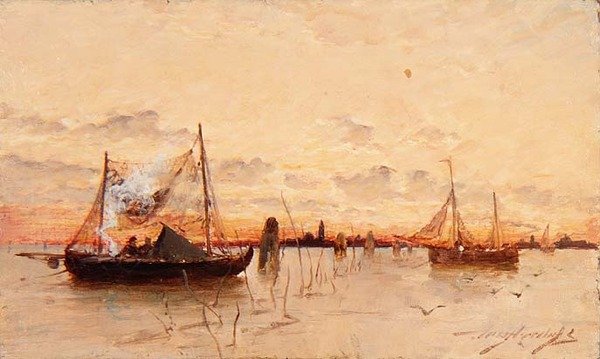 Solnedgang på lagunen av E. Aubrey Hunt