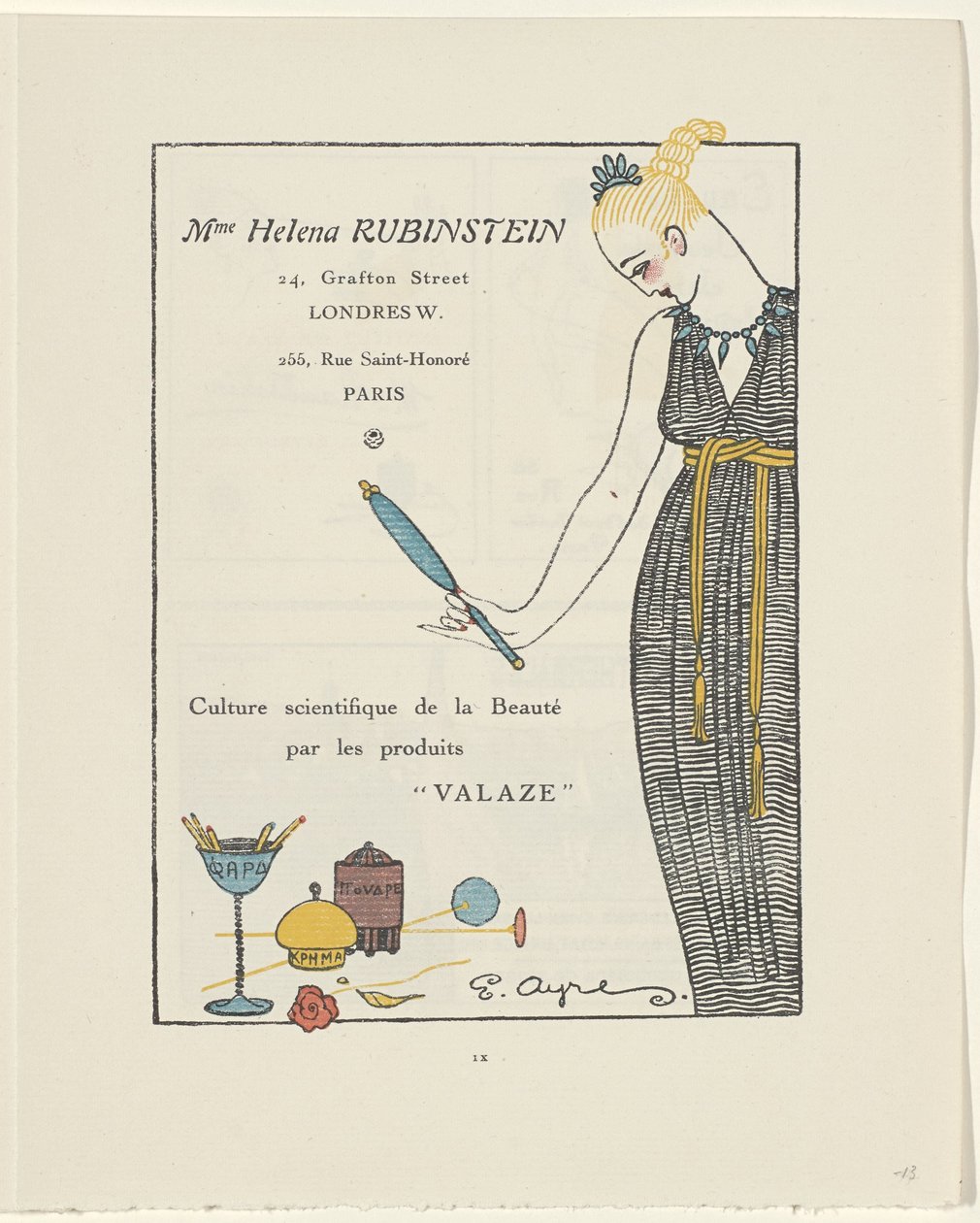 Gazette du Bon Ton, 1914 - nr. 6, s. IX: Annonse Helena Rubinstein (tittel på objekt) av E. Ayres