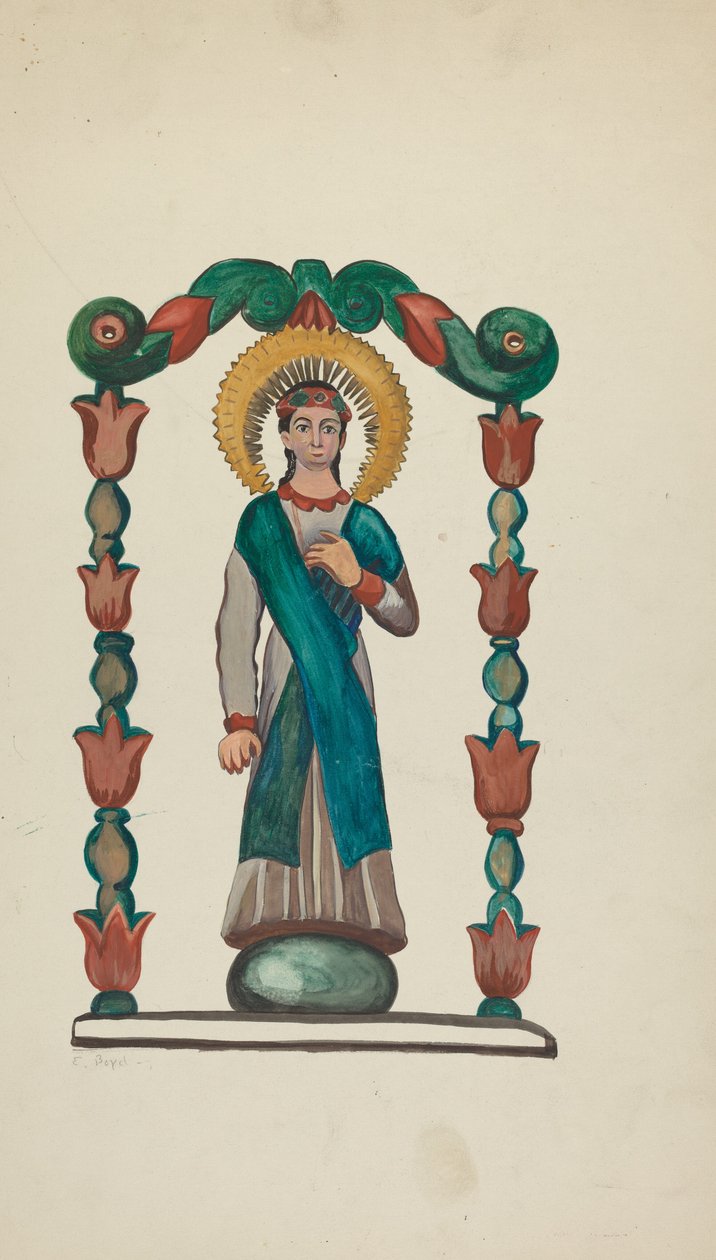 Bulto-figur av Saint av E. Boyd