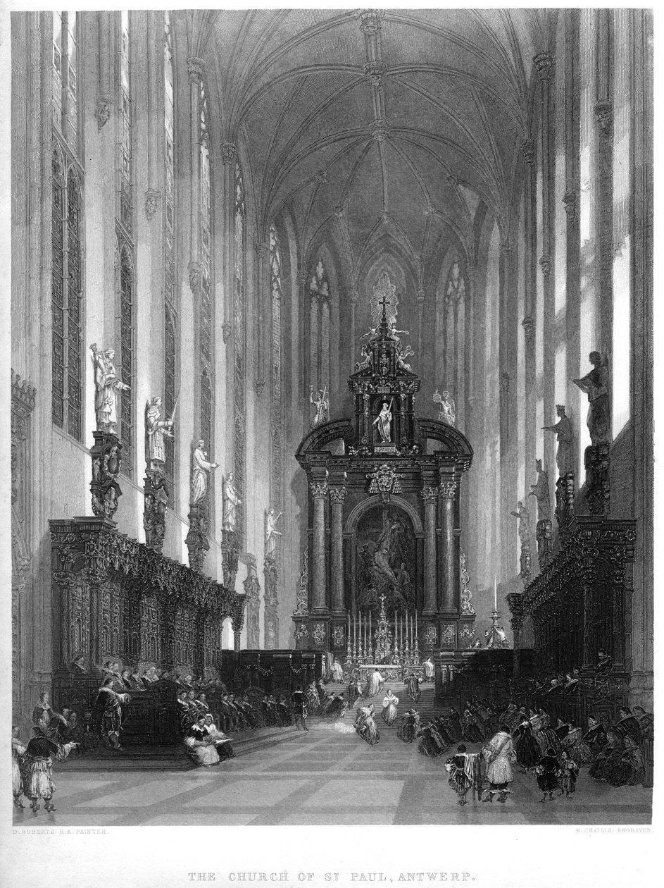 St Paul-kirken, Antwerpen, 1800-tallet av E. Challis
