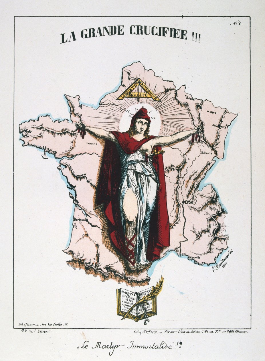 Le Martyr Immortalise!, allegori av det republikanske Frankrike, 1871. av E. Courtaux