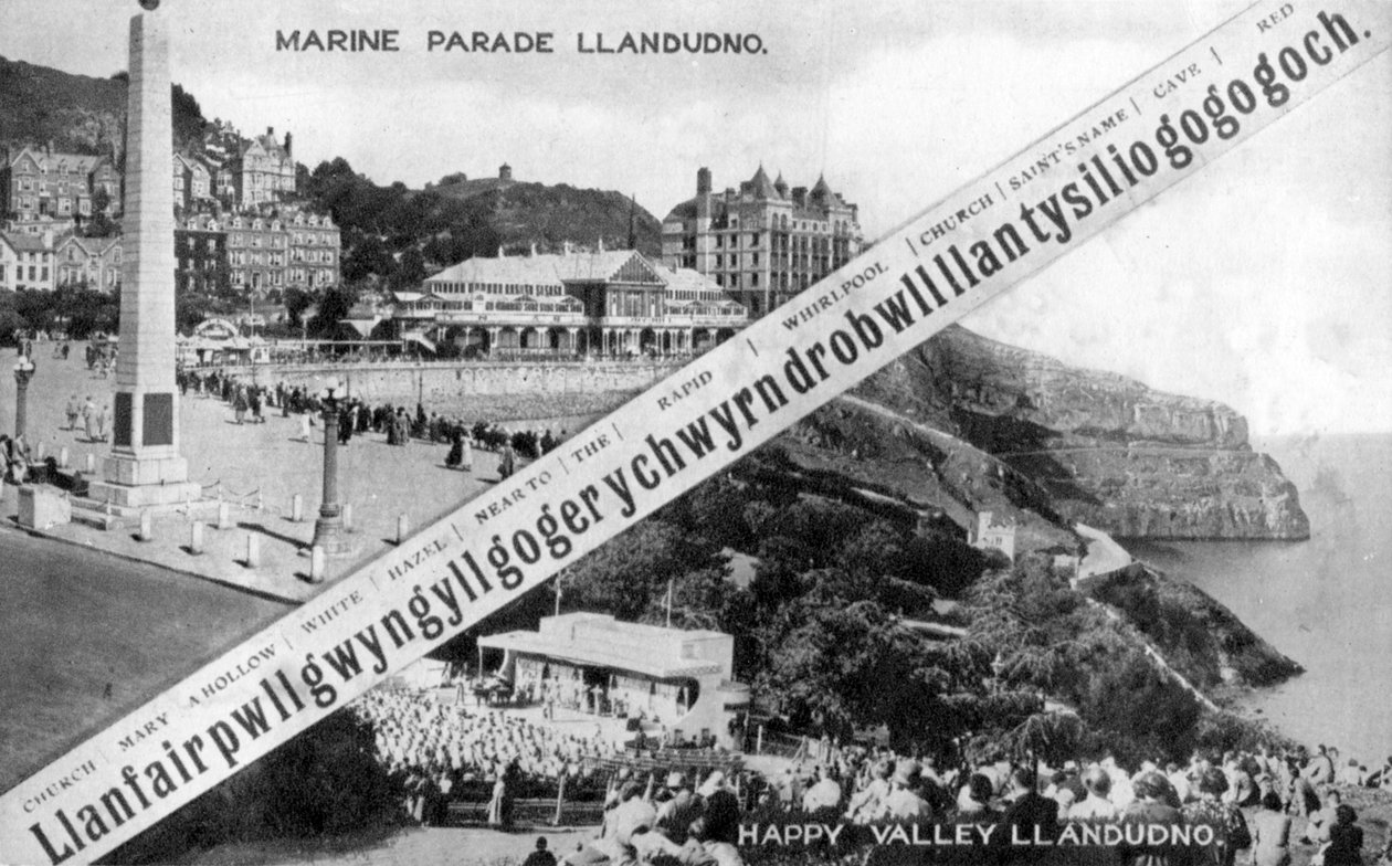 Happy Valley and Marine Parade, Llandudno, 1900-tallet av E. Dennis