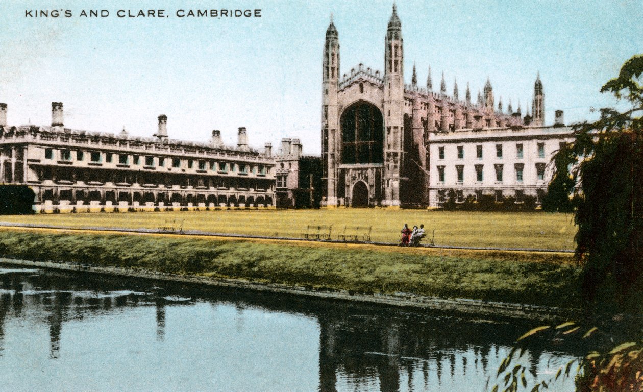 Kings and Clare Colleges, Cambridge, Cambridgeshire, tidlig på 1900-tallet. av E. Dennis
