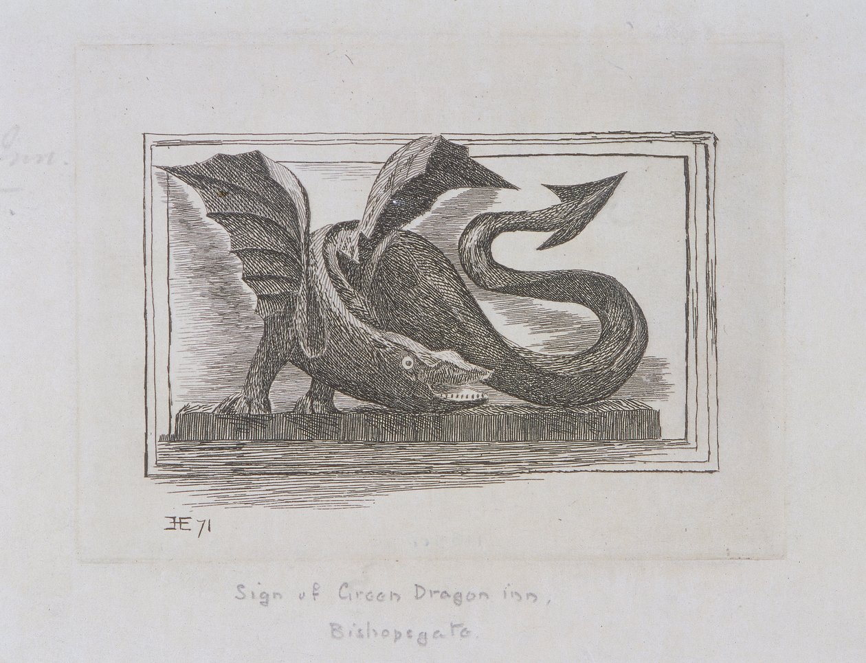 Sign of the Green Dragon Inn, Bishopsgate, London, 1871 av E Edwards