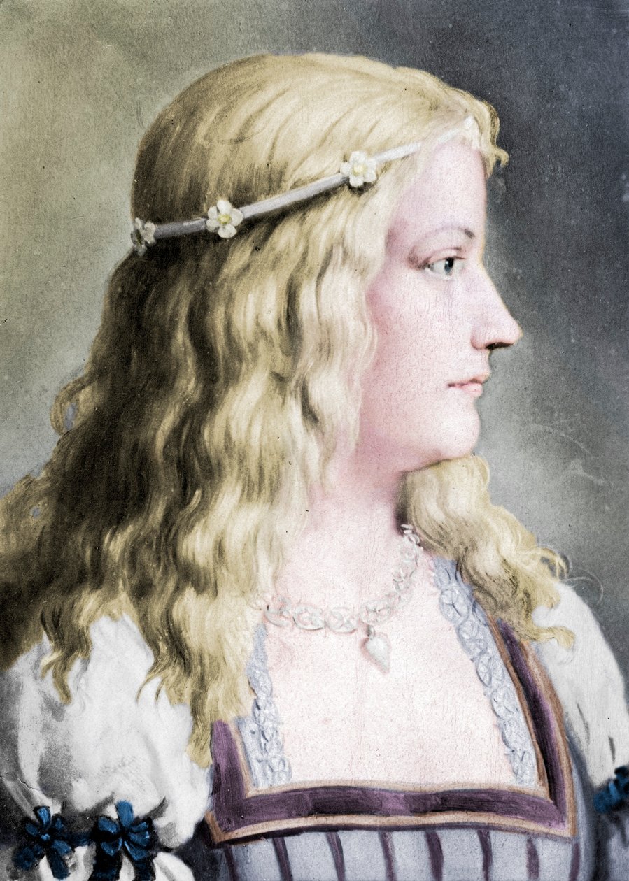 Lucrezia Borgia 1480-1519, ca 1700-tallet av E Hader