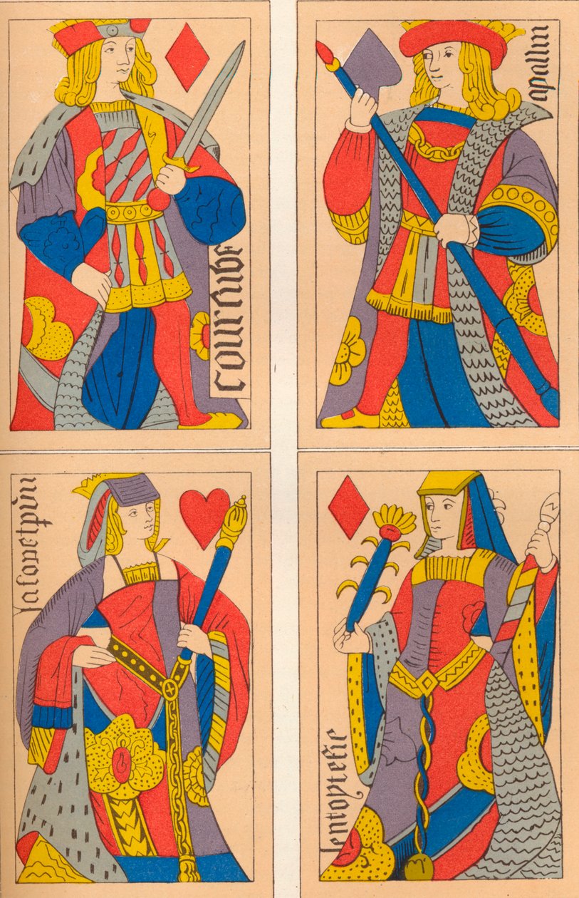 Spillekort, 1500-tallet, 1849. av E. Hauger