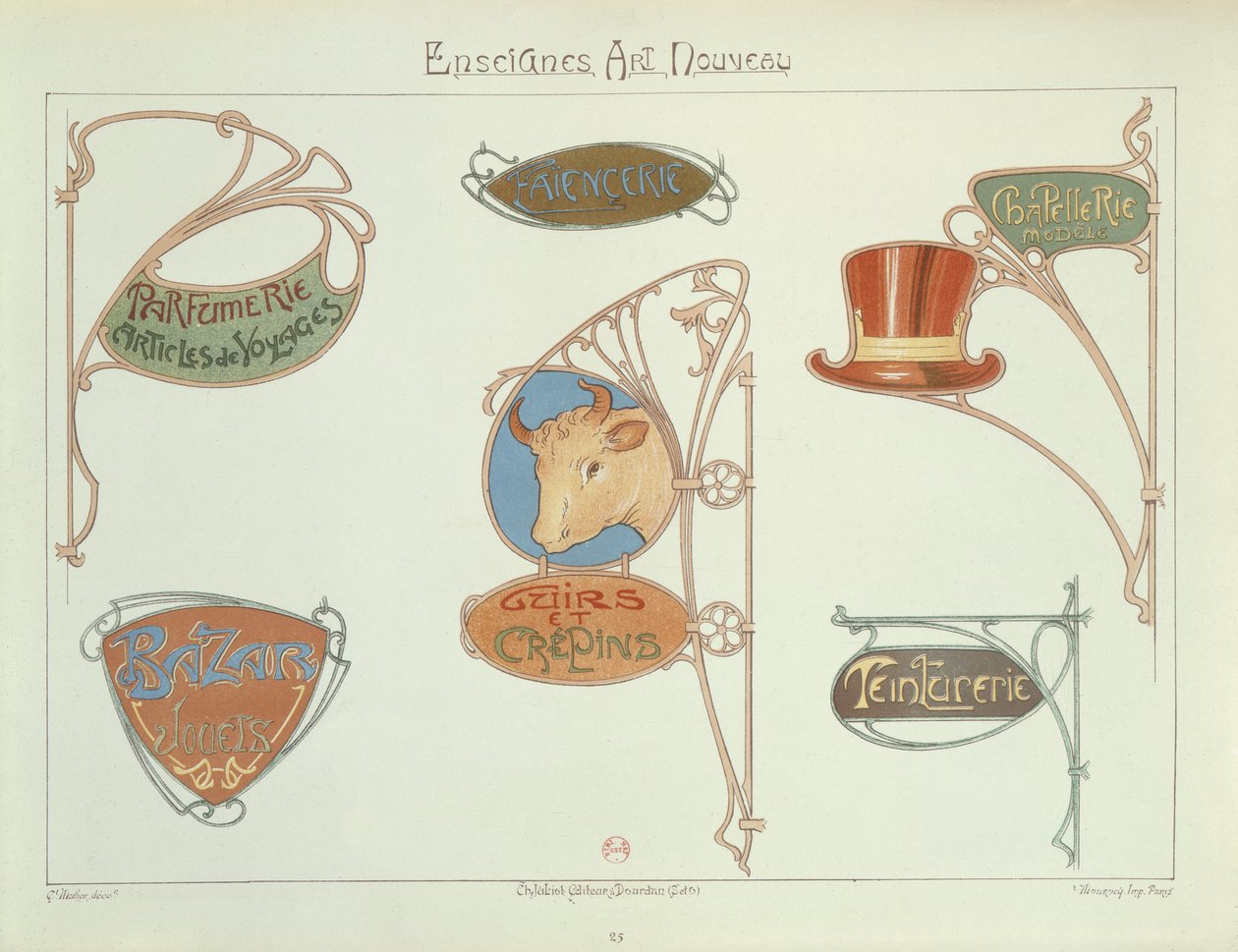 Butikkskilt i jugendstil, 1903 av E. Mulier