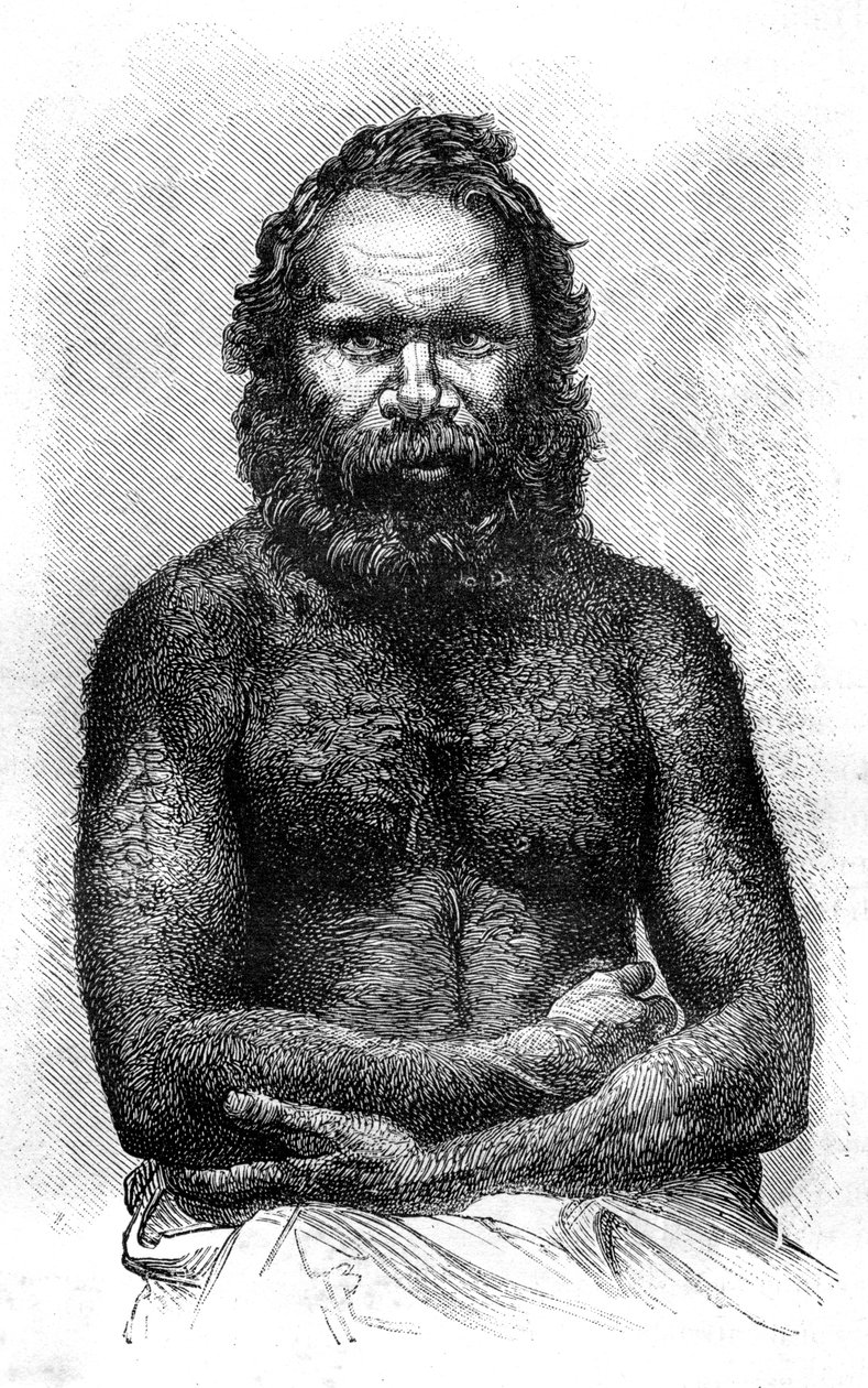Australsk aborigin, 1886 av Etienne Antoine Eugene Ronjat