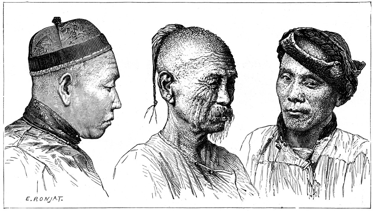 Kinesiske portretter, 1800-tallet av Etienne Antoine Eugene Ronjat