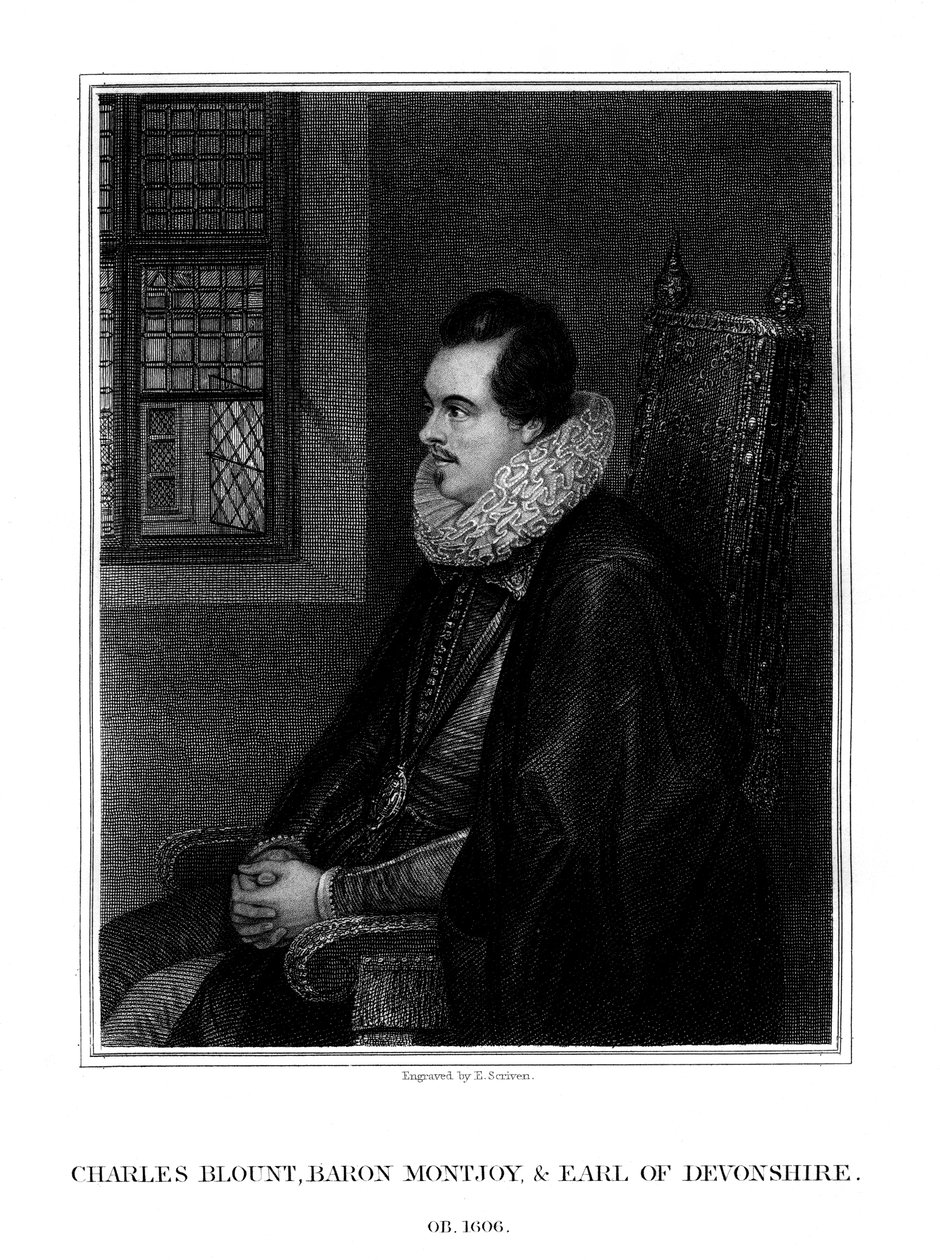 Charles Blount, 1. jarl av Devon, engelsk hoffmann og soldat, 1827. av E. Scriven