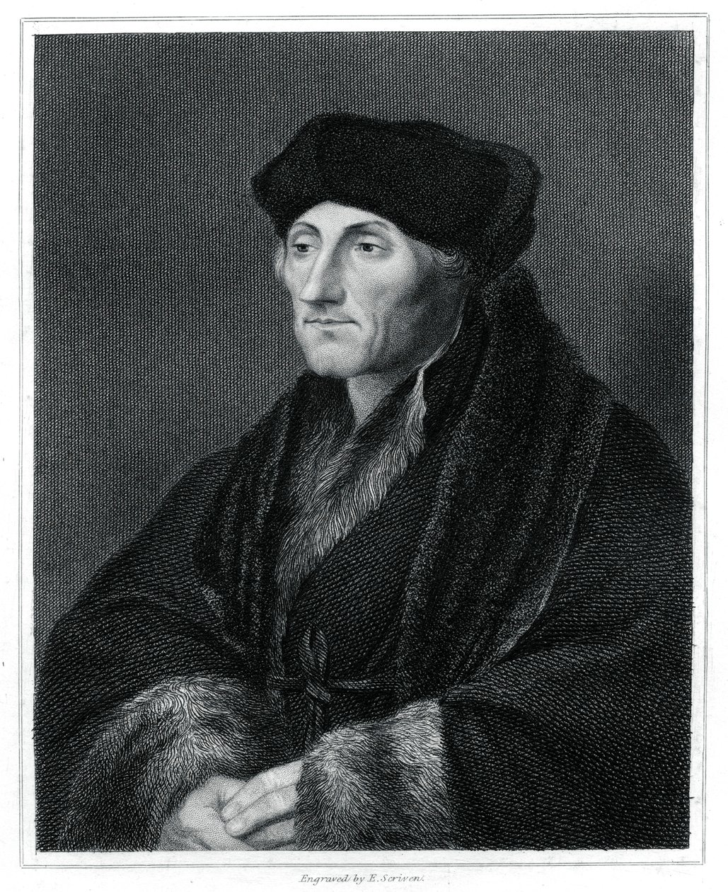 Desiderius Erasmus, renessansehumanist, 1833 av E. Scriven
