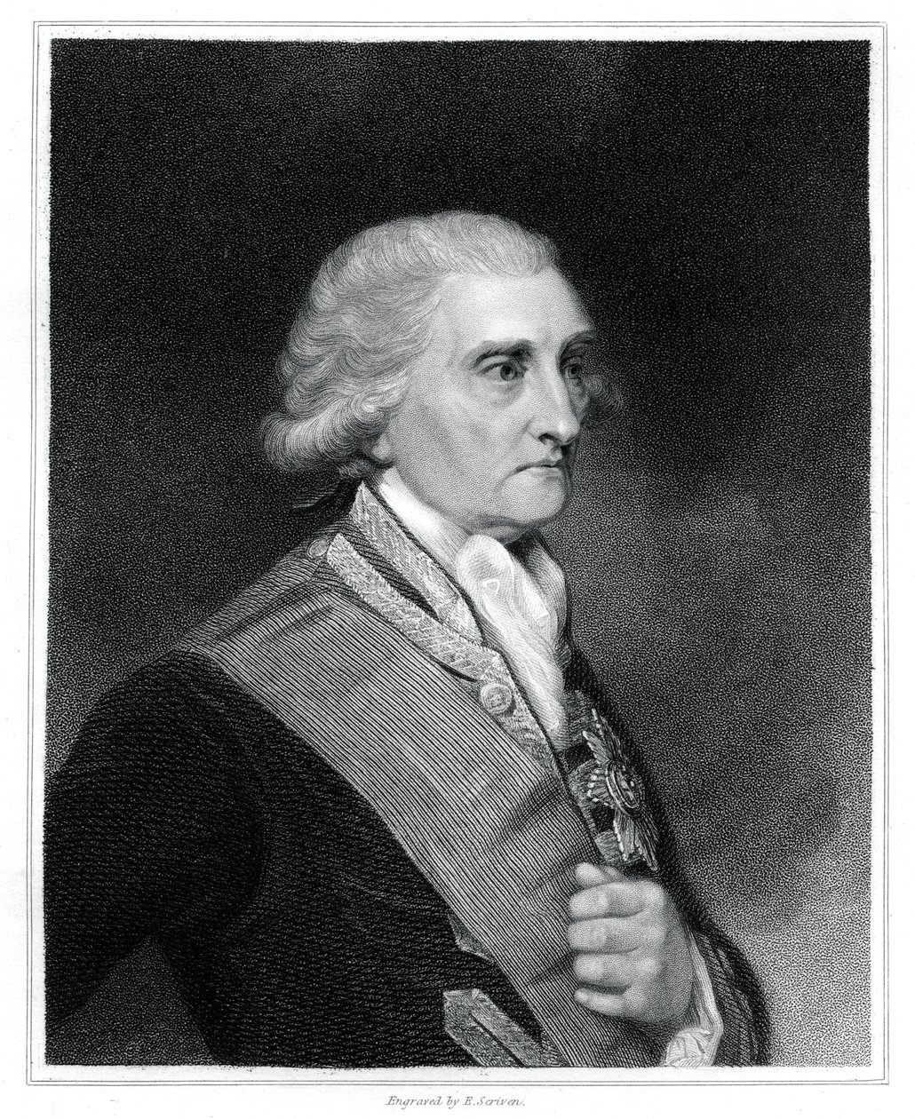 George Brydges Rodney, 1. baron Rodney, britisk sjøoffiser, 1833. av E. Scriven
