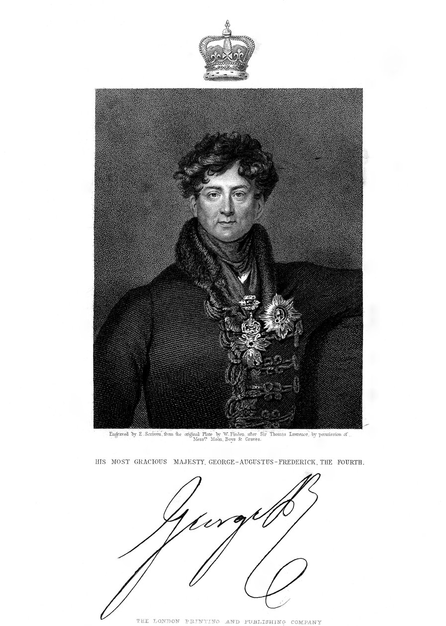 George IV, konge av Storbritannia og Irland og av Hannover, 1800-tallet. av E. Scriven