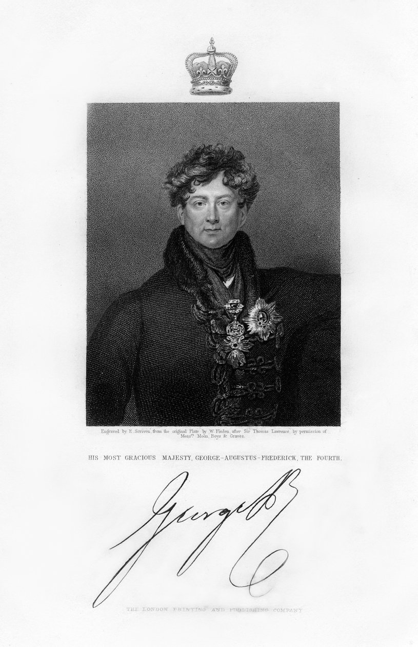 George IV, konge av Storbritannia og Hannover, 1800-tallet. av E. Scriven