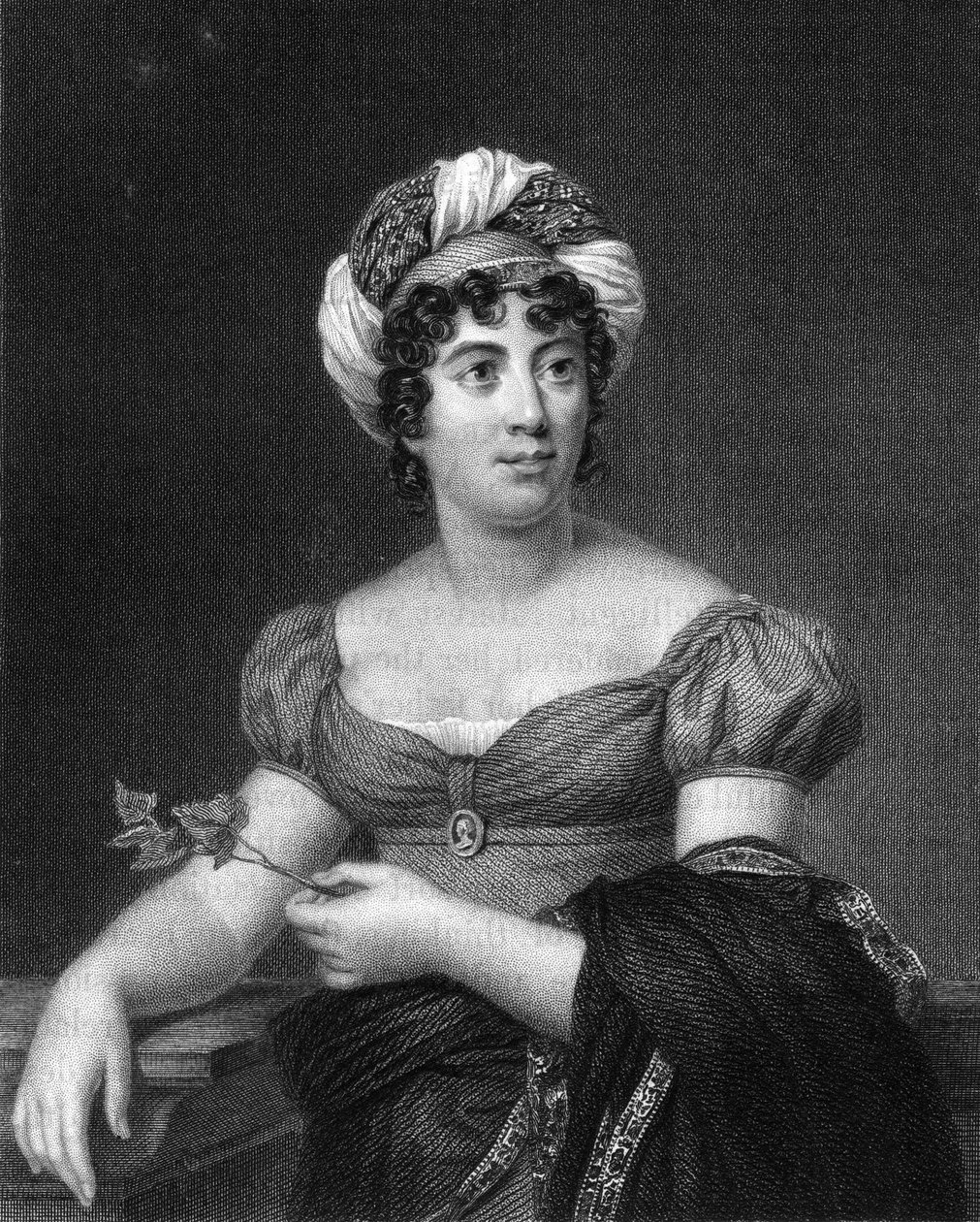 Germaine de Stael , fransk forfatter, romanforfatter og politisk propagandist, 1836. av E. Scriven
