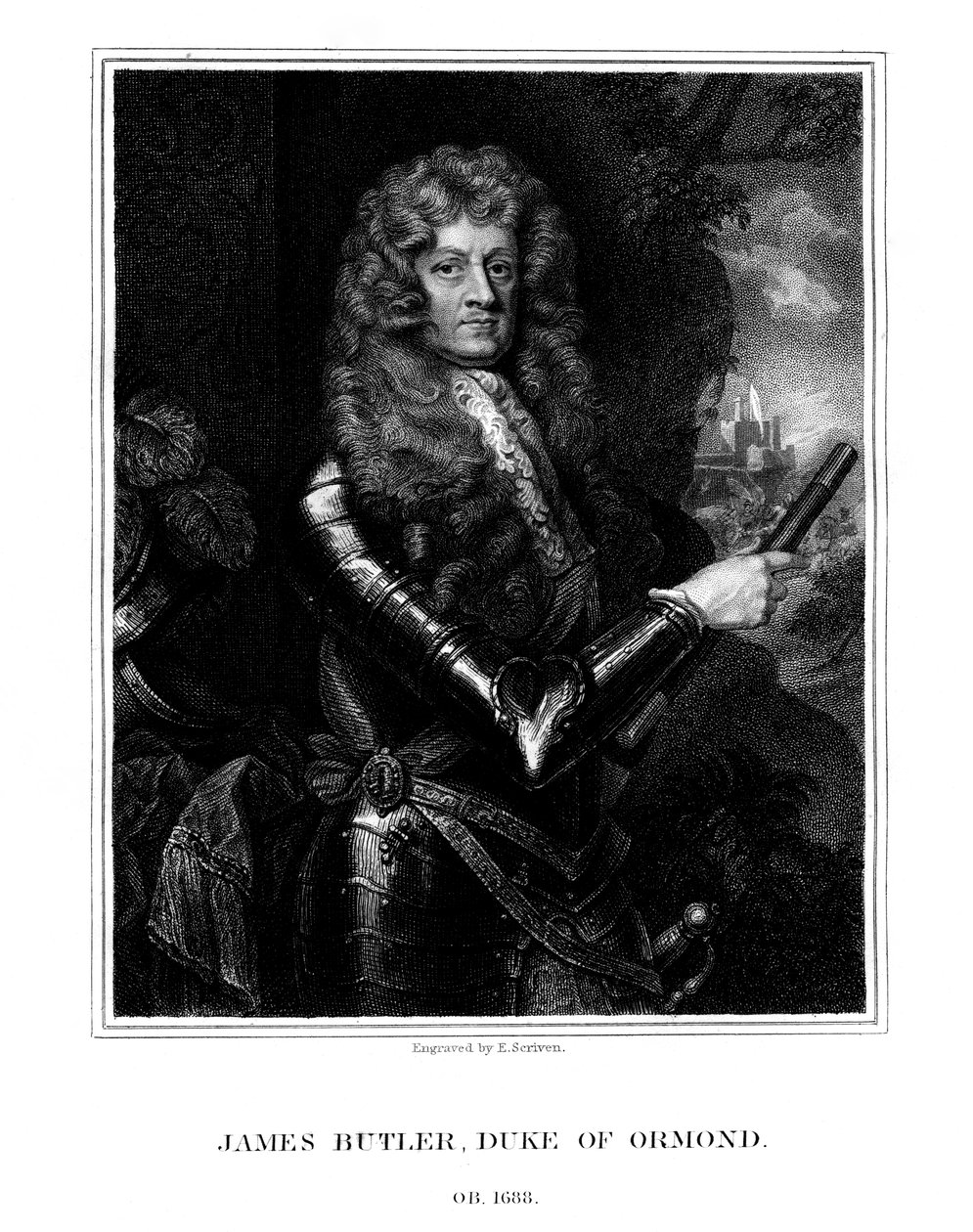 James Butler, 1. hertug av Ormonde, anglo-irsk statsmann og soldat, 1824. av E. Scriven