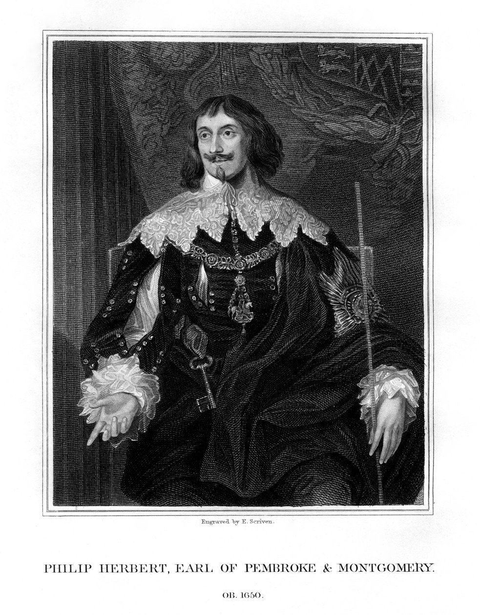 Philip Herbert, 4. jarl av Pembroke, hoffmann og politiker, 1828. av E. Scriven
