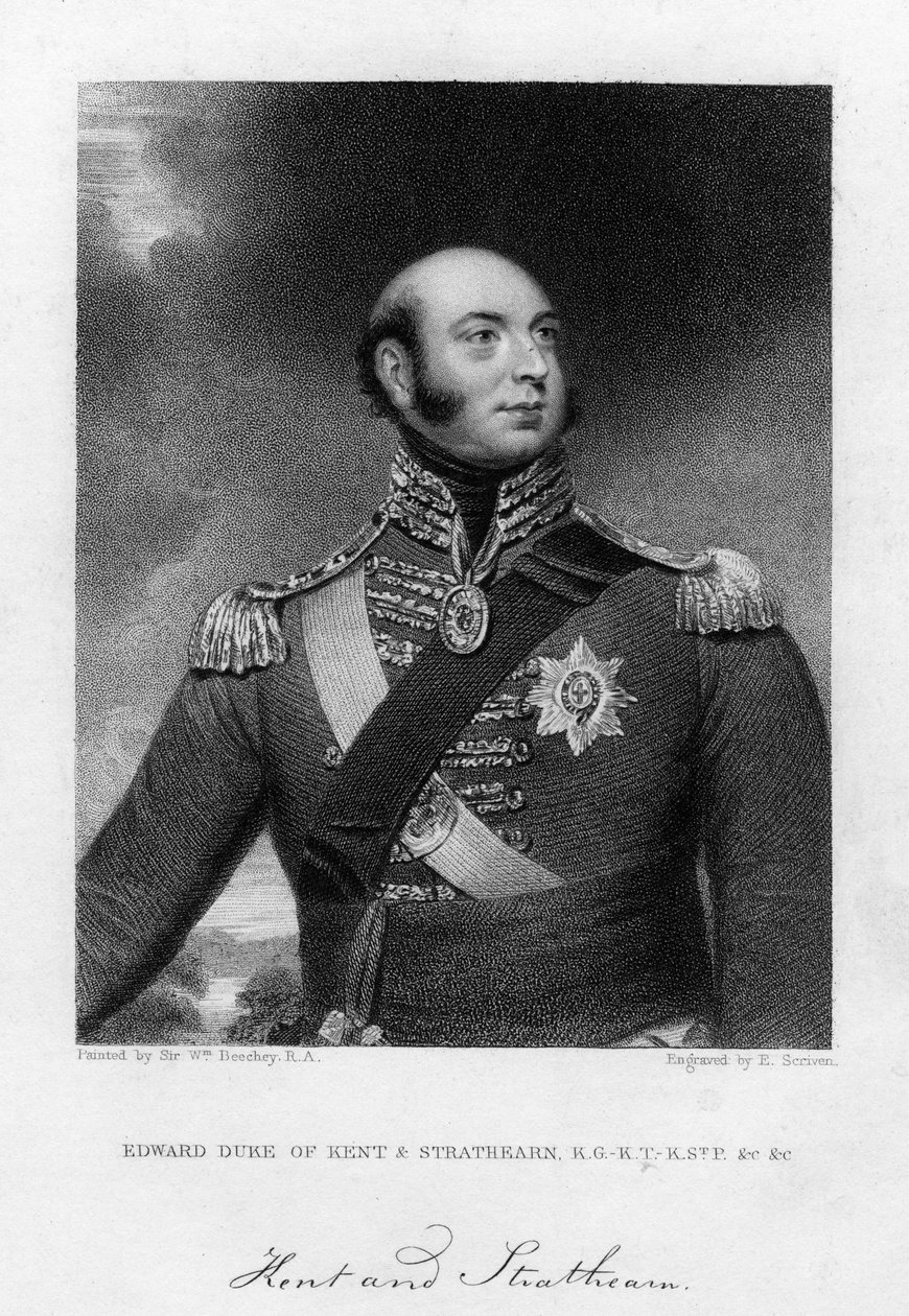 Prins Edward Augustus 1767-1820, hertug av Kent og Strathearn, 1800-tallet. av E. Scriven