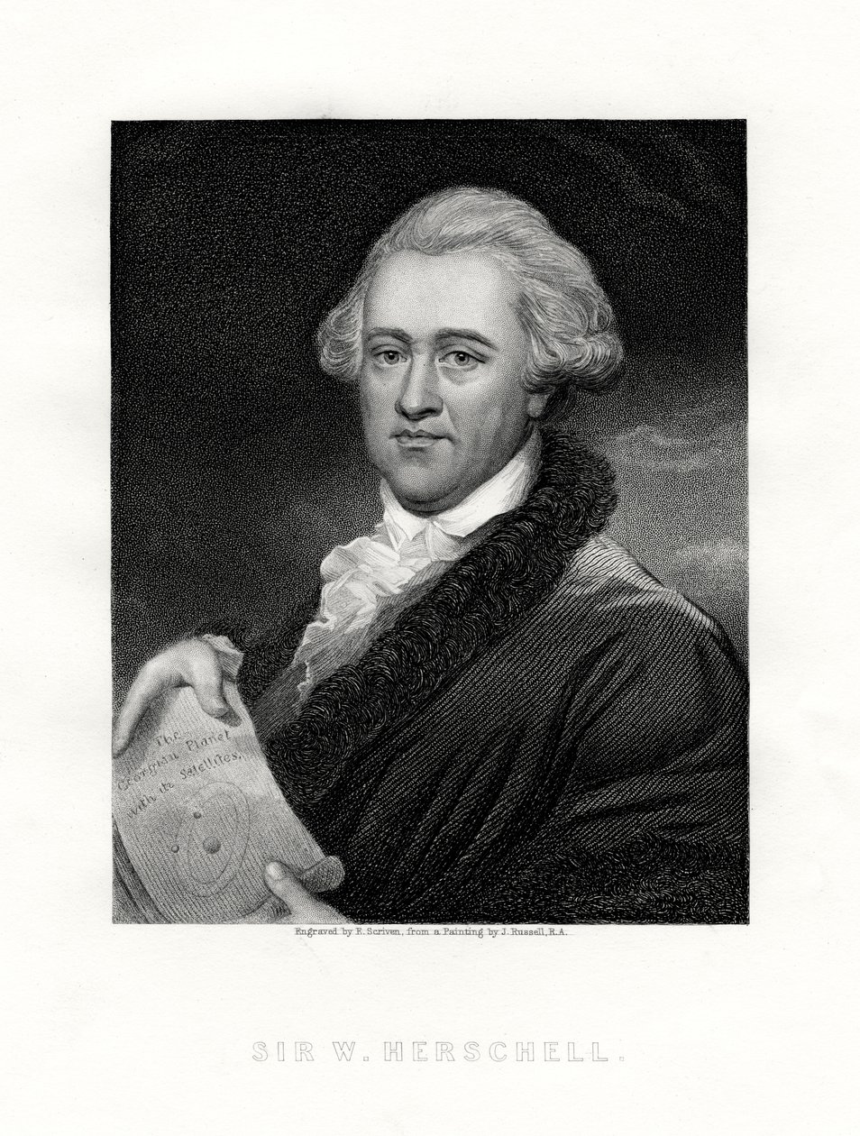 Sir Wilhelm Friedrich Herschel , tyskfødt britisk astronom og komponist, 1800-tallet. av E. Scriven