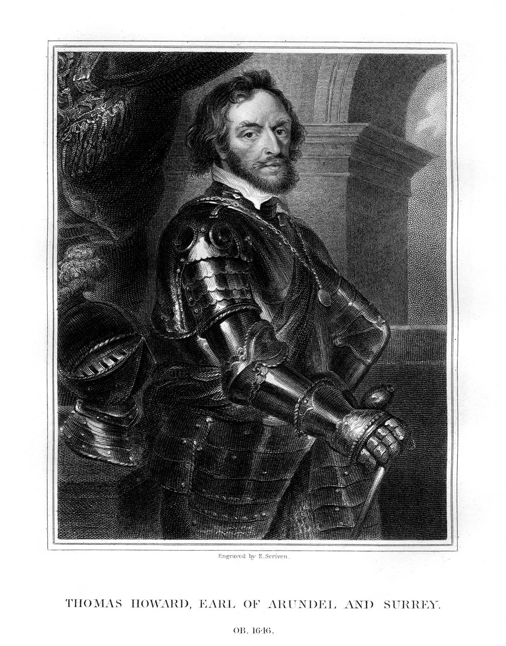 Thomas Howard, jarl av Arundel og Surrey, fremtredende engelsk hoffmann, 1823. av E. Scriven