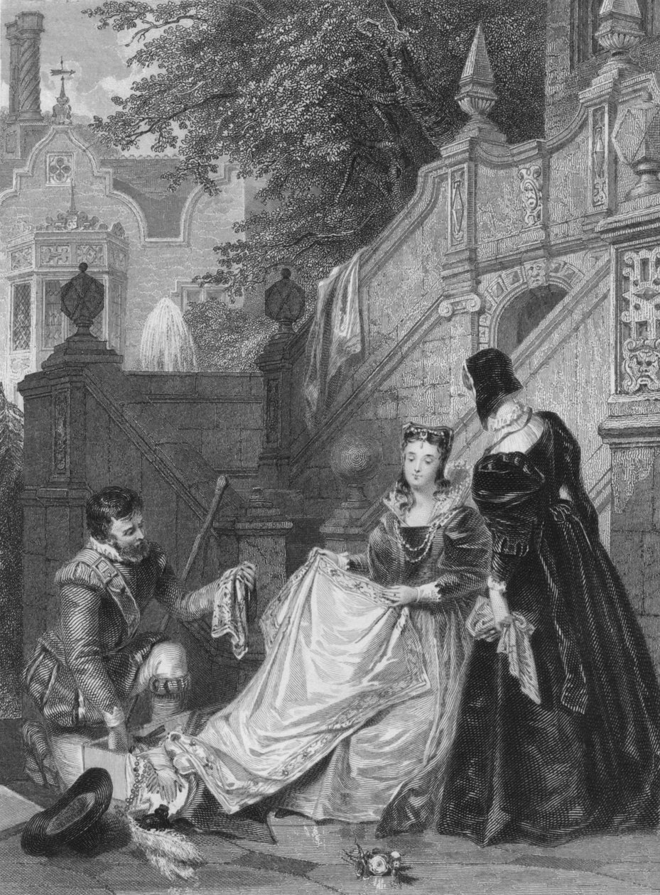 Scene fra Sir Walter Scotts Kenilworth. Wayland, Amy Robsart og Janet, 1834. av E. Smith