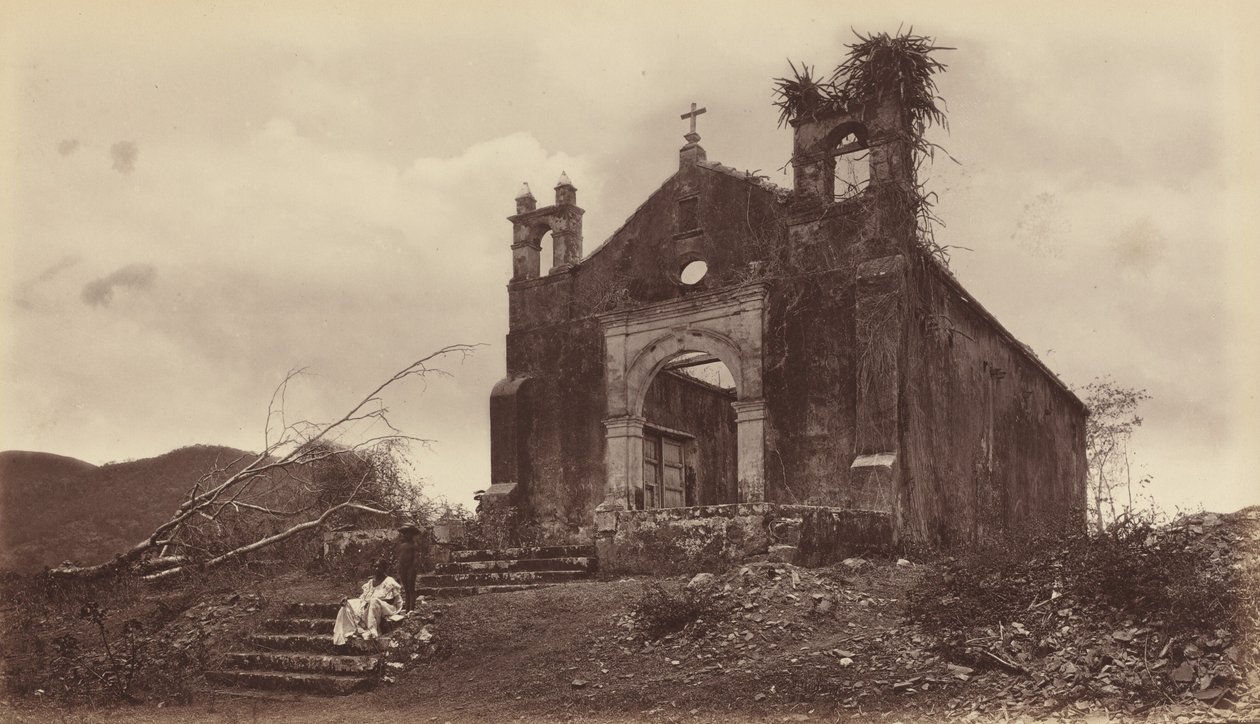 Ruinene av kirken San Miguel, Panama, 1877. av Eadweard Muybridge