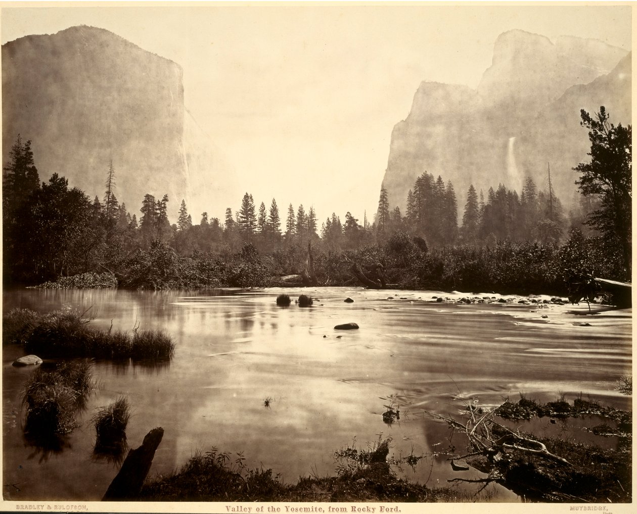 Valley of the Yosemite, fra Rocky Ford, 1872. av Eadweard Muybridge
