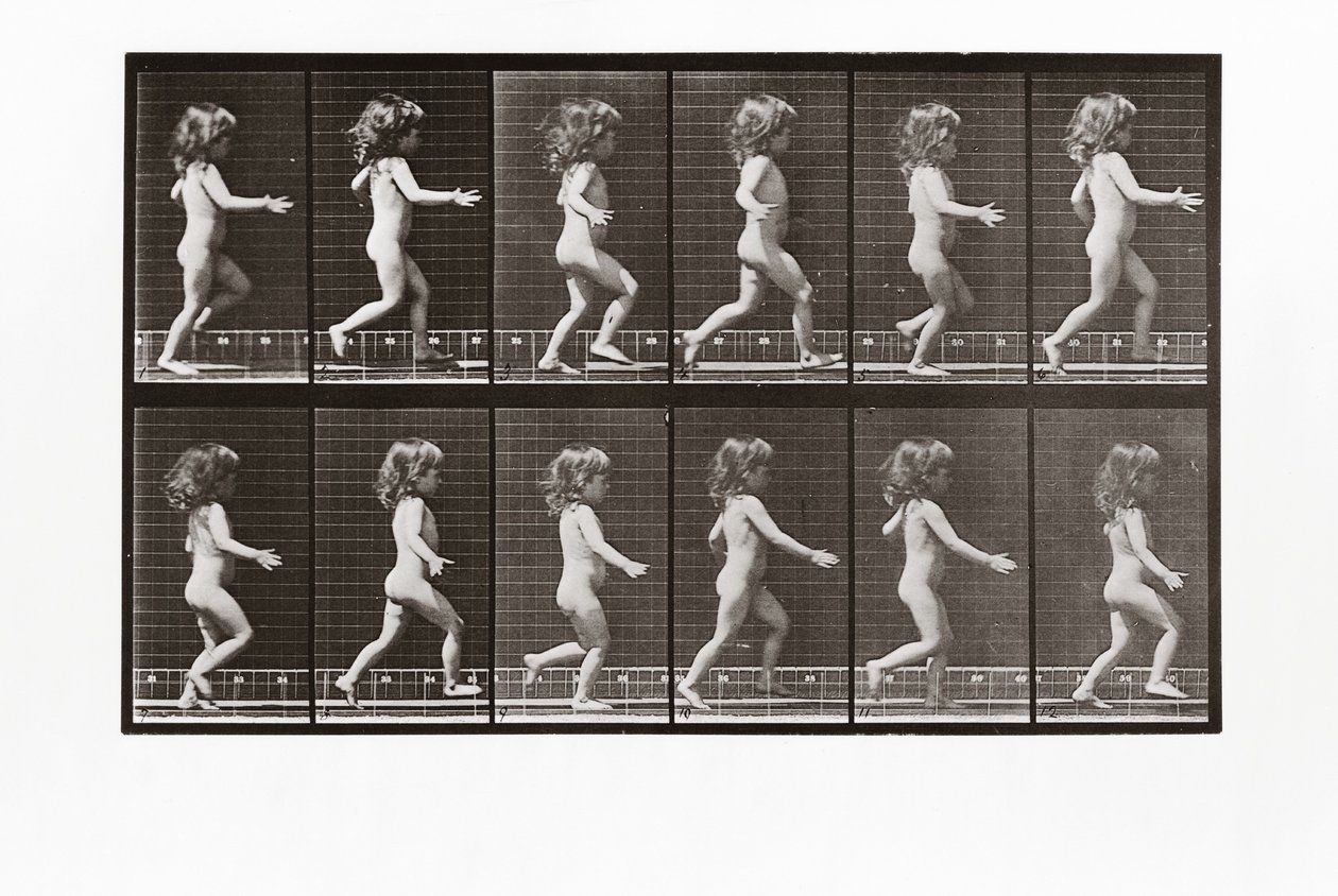 Barn som løper, plate 469 fra Animal Locomotion, 1887 av Eadweard Muybridge