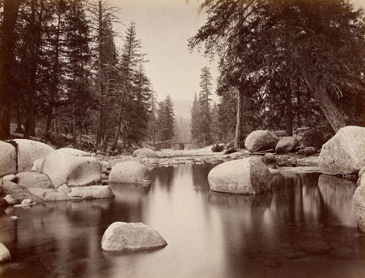 Clark & Moore, Merced River, Yosemite av Eadweard Muybridge