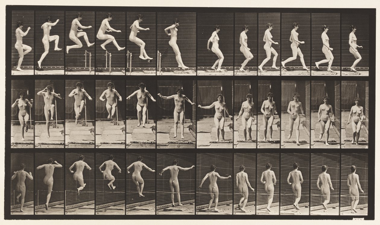 Plate 155. Hopp, løping, rett høydehopp av Eadweard Muybridge