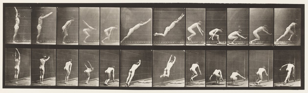Plate 162. Hopping; Stående breddehopp av Eadweard Muybridge