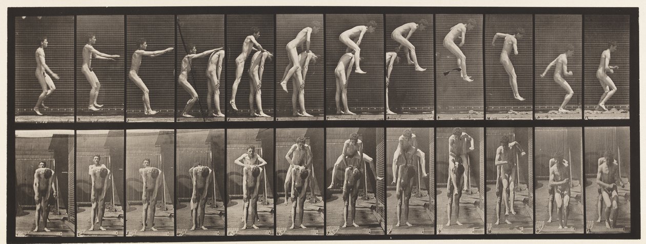 Plate 166. Hopping; Over mannens rygg av Eadweard Muybridge