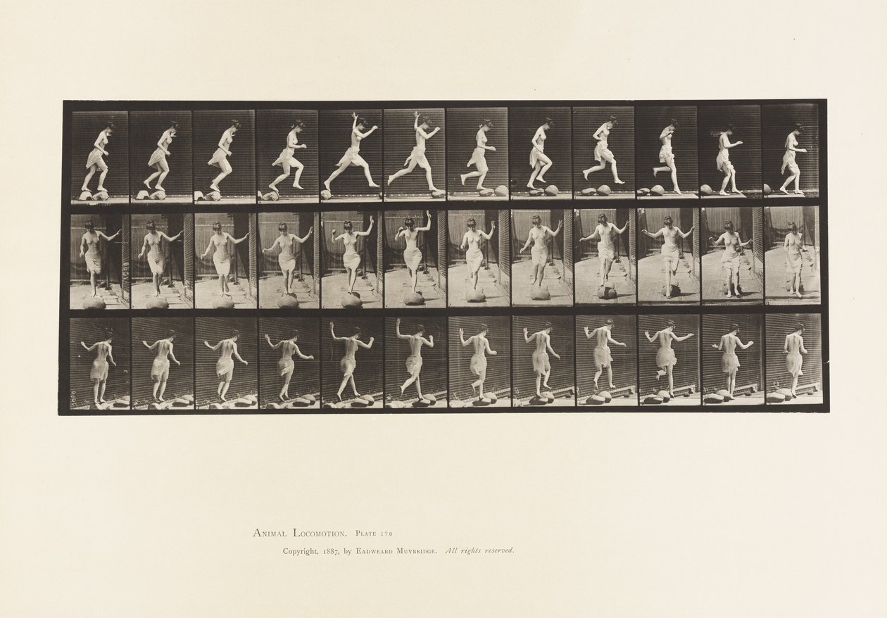 Plate 170. Fra stein til stein over en bekk, 1885 av Eadweard Muybridge